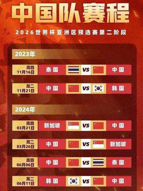 世界杯预选赛中国队赛程的相关图片